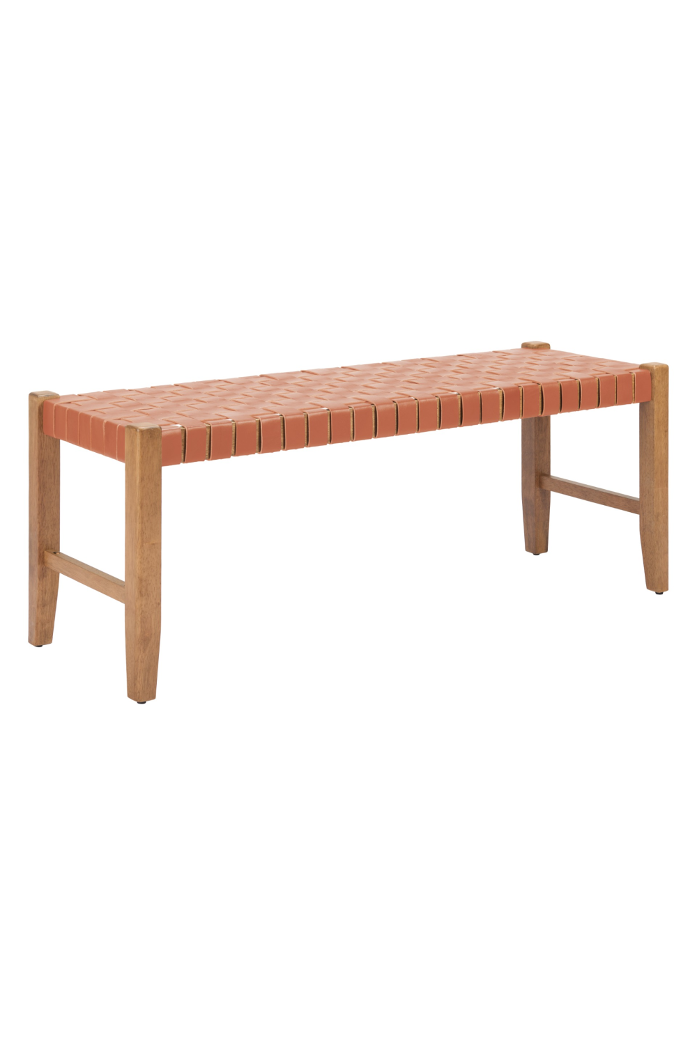Tan Woven Leather Bench | OROA Modern Bandani | Oroa.com