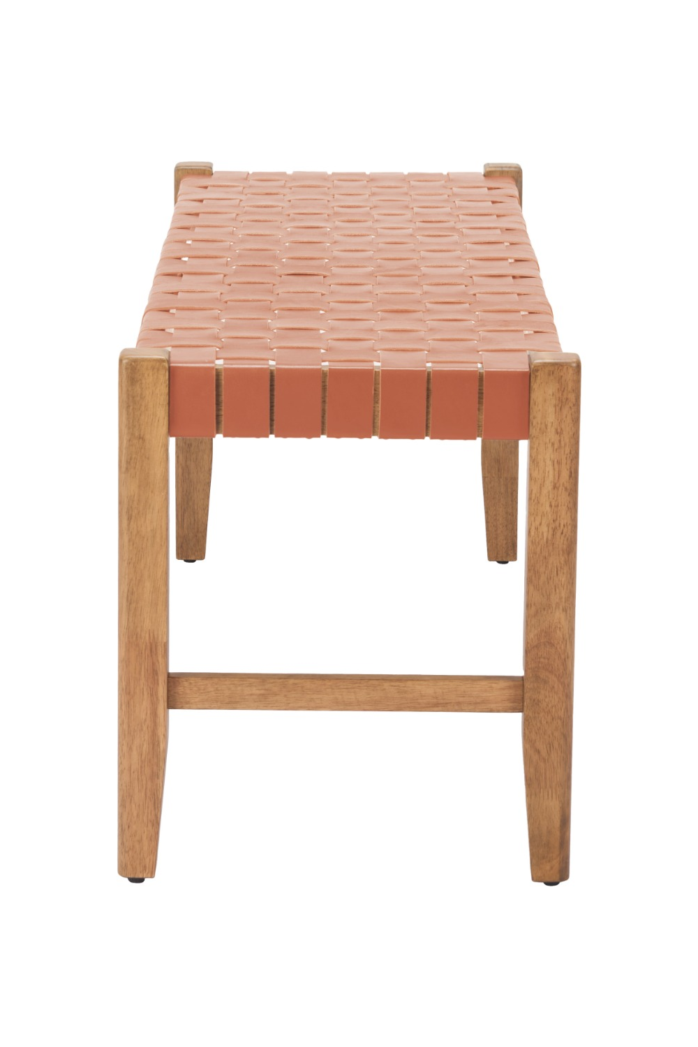 Tan Woven Leather Bench | OROA Modern Bandani | Oroa.com