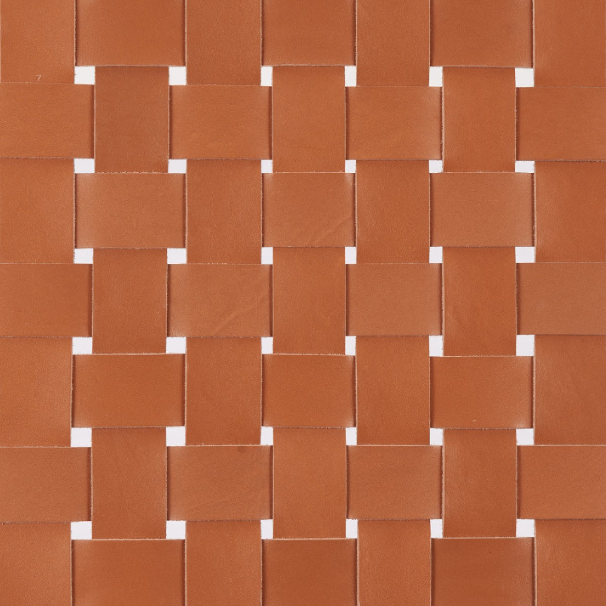 Tan Woven Leather Bench | OROA Modern Bandani