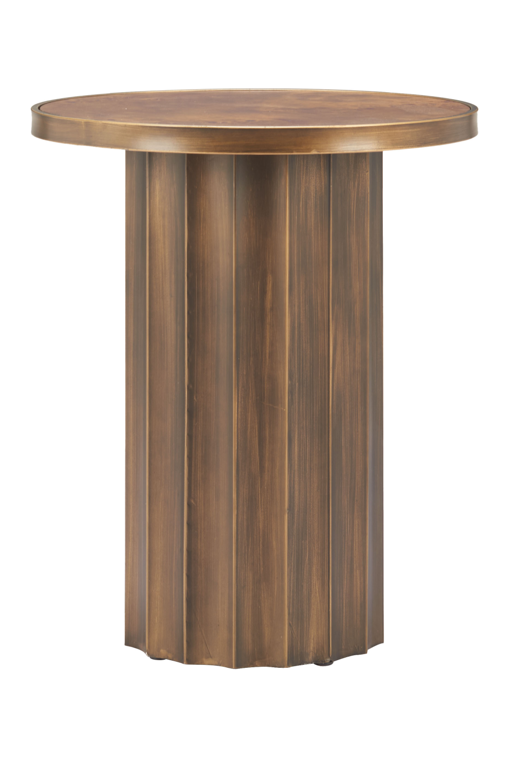 Burl Veneer Round Side Table | OROA Modern Afinato | Oroa.com