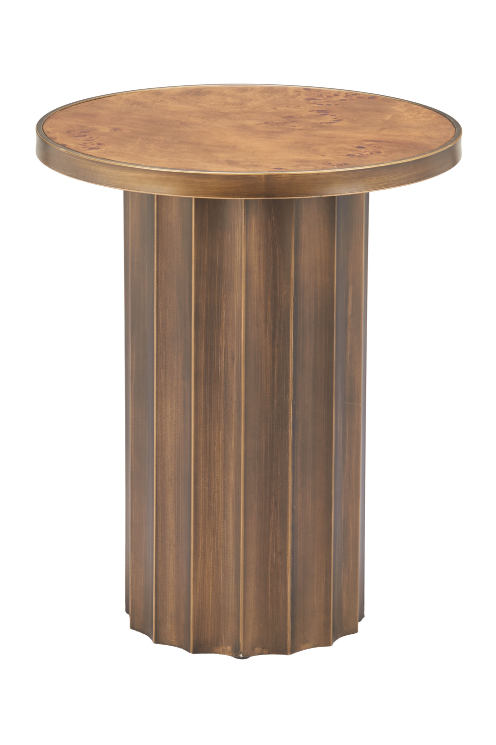 Burl Veneer Round Side Table | OROA Modern Afinato | Oroa.com