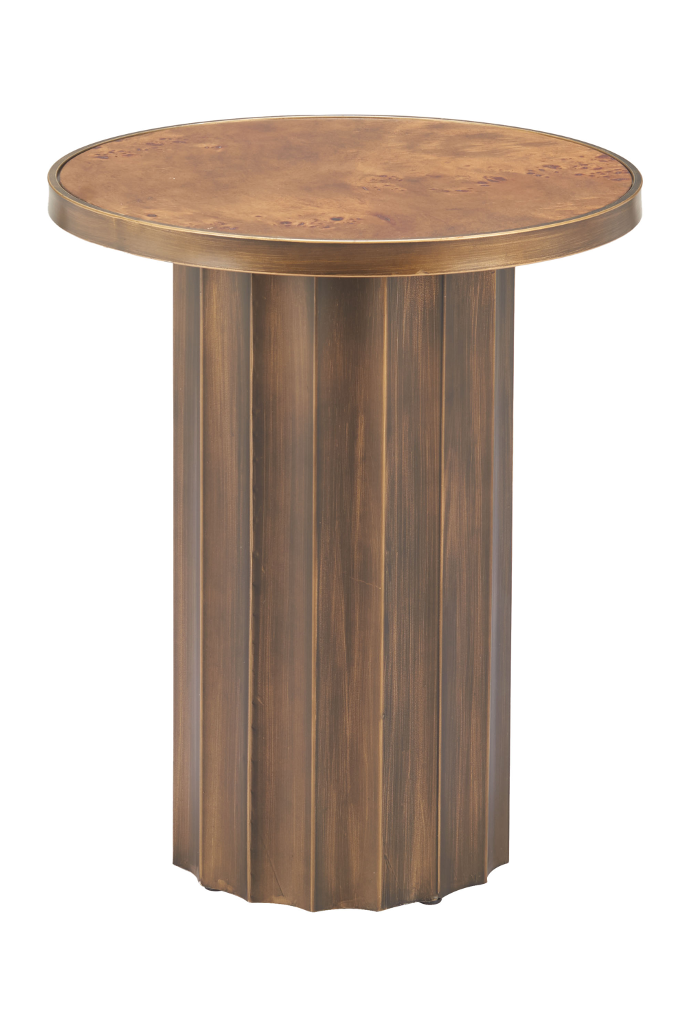 Burl Veneer Round Side Table | OROA Modern Afinato | Oroa.com