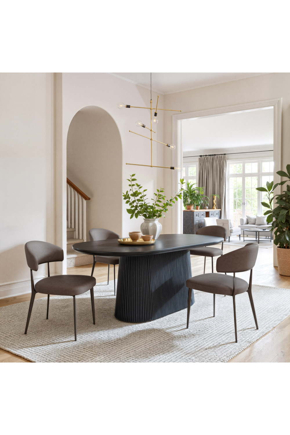 Black Mango Wood Dining Table | OROA Modern Sulco | Oroa.com