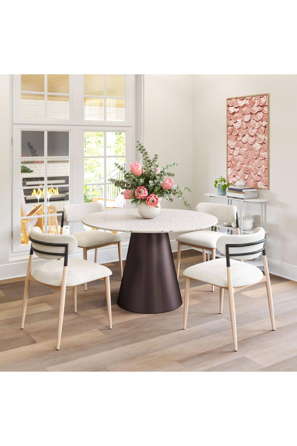Gray Fabric Armless Dining Chairs (2) | OROA Modern Equinox | Oroa.com