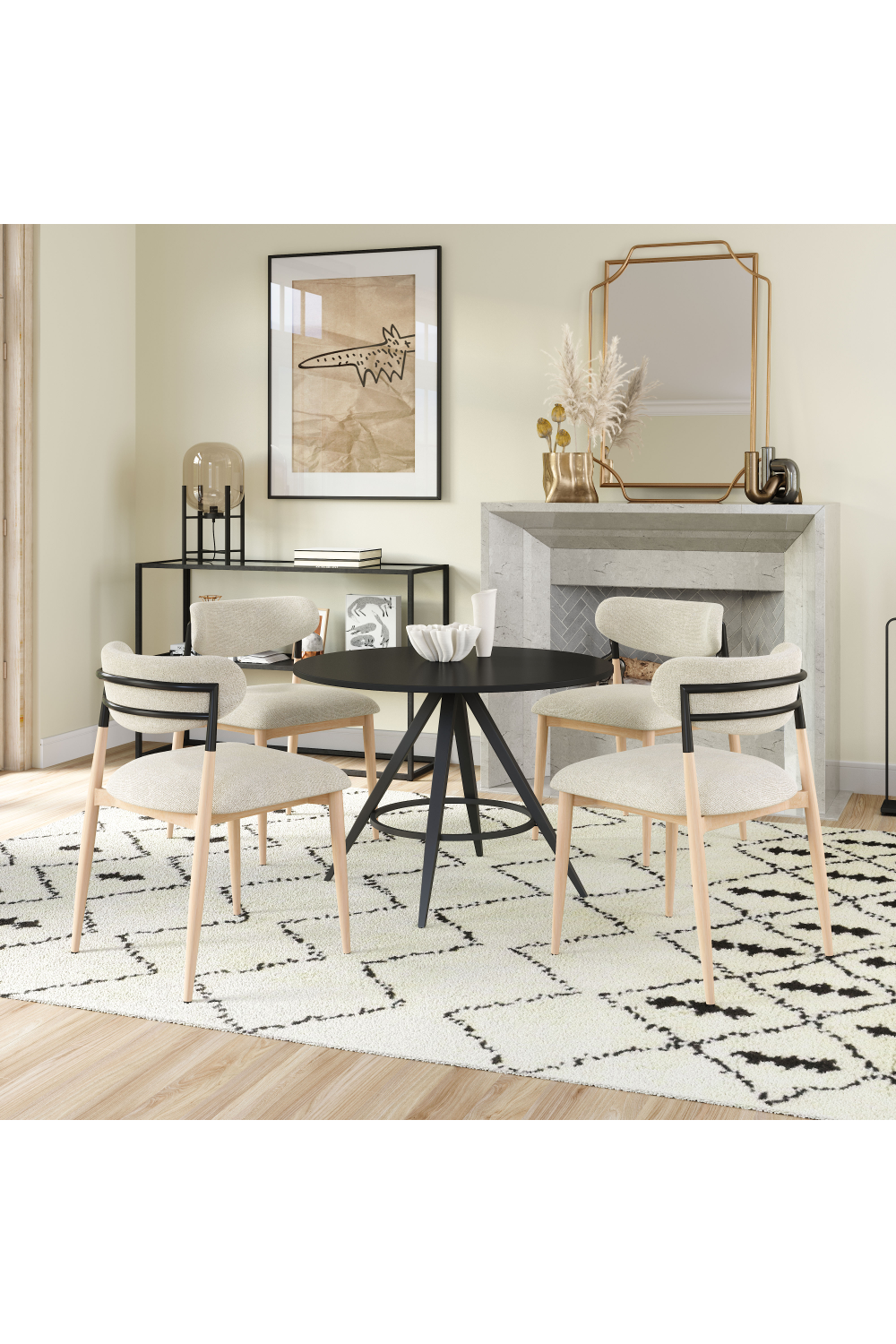 Gray Fabric Armless Dining Chairs (2) | OROA Modern Equinox | Oroa.com