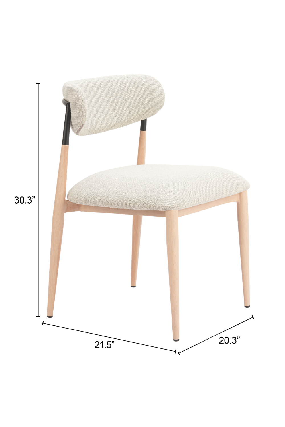 Gray Fabric Armless Dining Chairs (2) | OROA Modern Equinox | Oroa.com