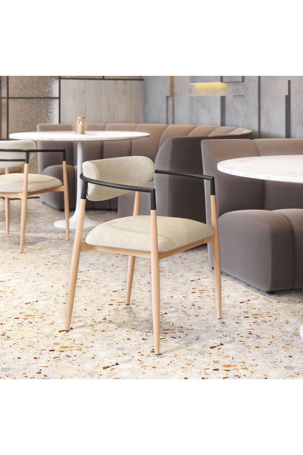 Gray Fabric Modern Dining Chair | Oroa.com