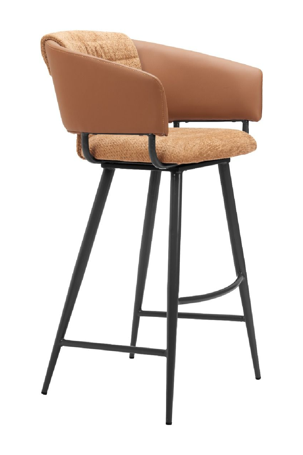 Brown Leather Bar Stools (2) | OROA Modern Juno | Oroa.com