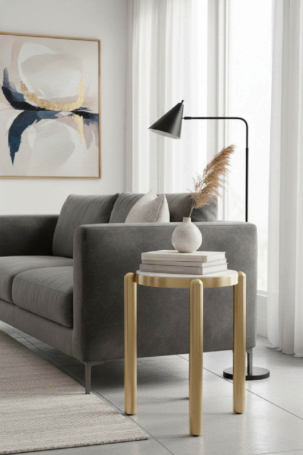 White & Gold Side Table | Oroa.com