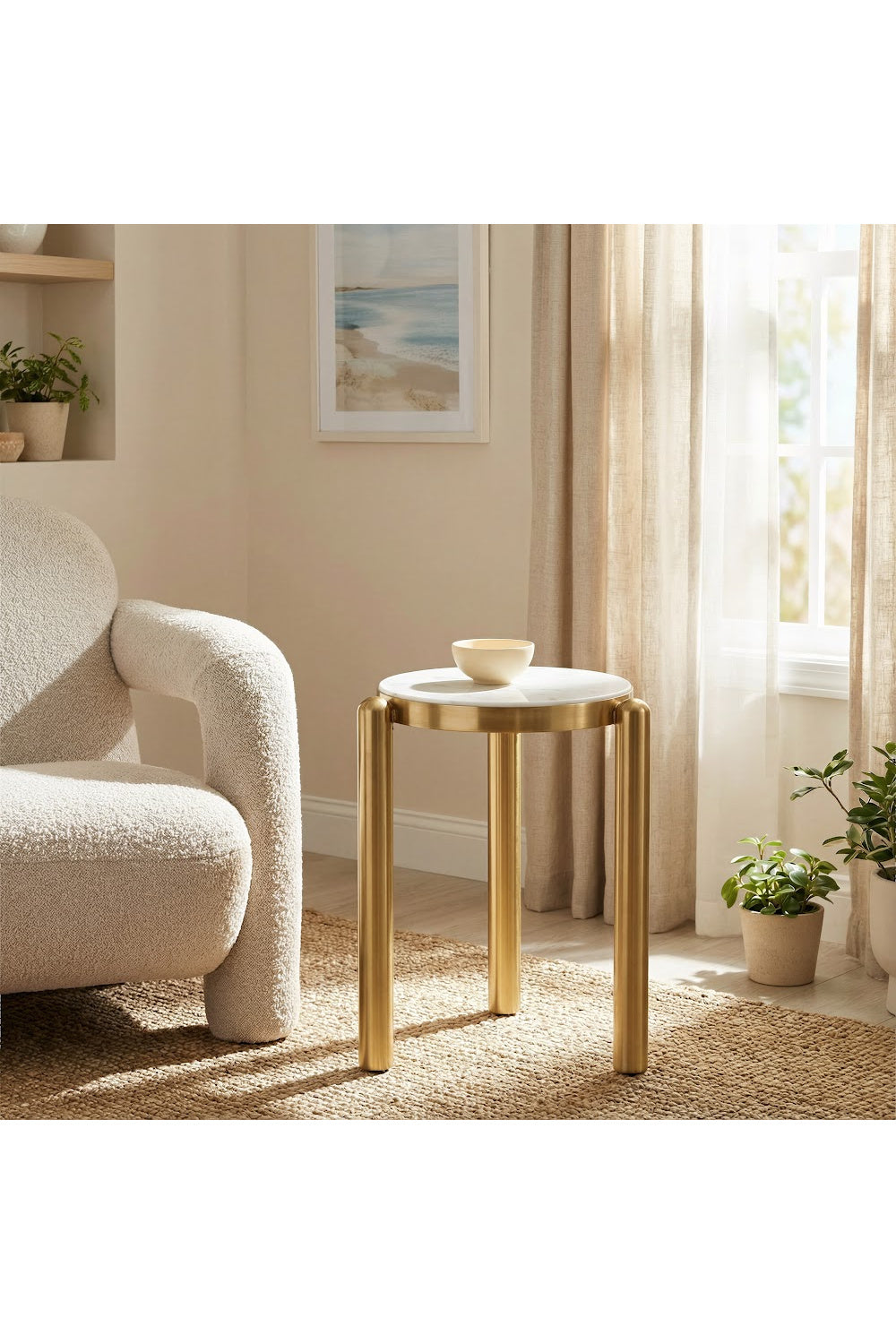 White & Gold Side Table | Oroa.com