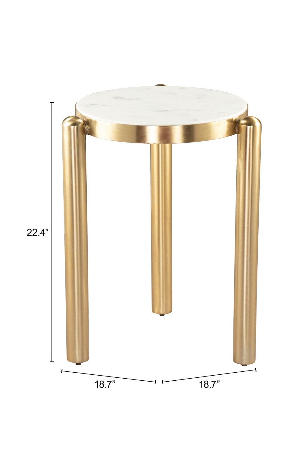 White & Gold Side Table | Oroa.com