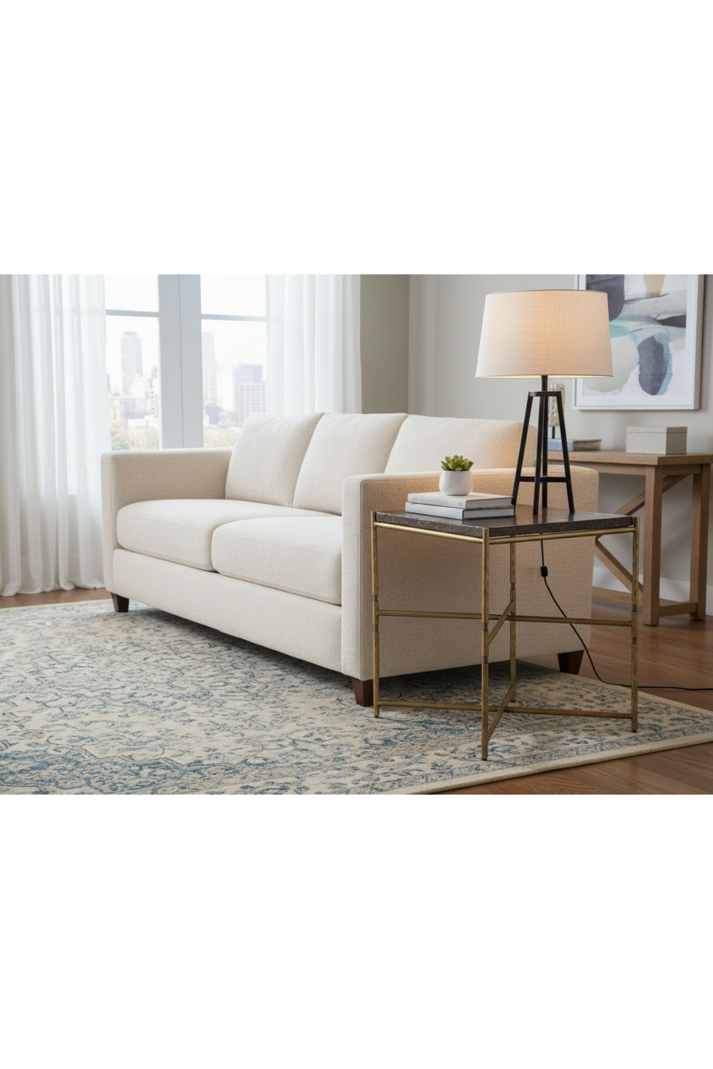 Black Glass Top Side Table | Oroa.com