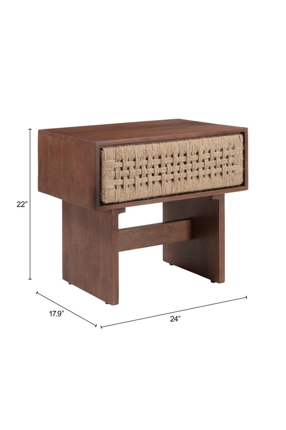 Woven Jute 1-Drawer Nightstand | OROA Modern Amaria | Oroa.com
