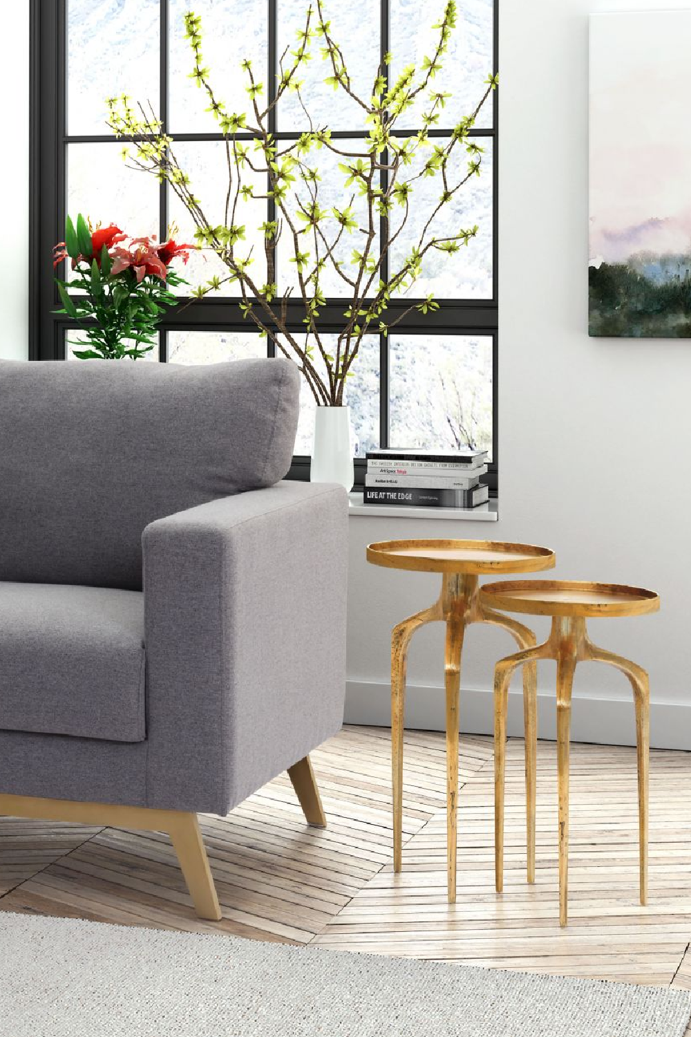 Antique Gold Accent Table Set | OROA Modern Como | Oroa.com