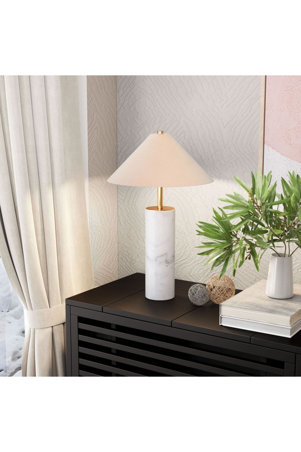 Beige Marble Base Table Lamp | OROA Modern Ciara | Oroa.com