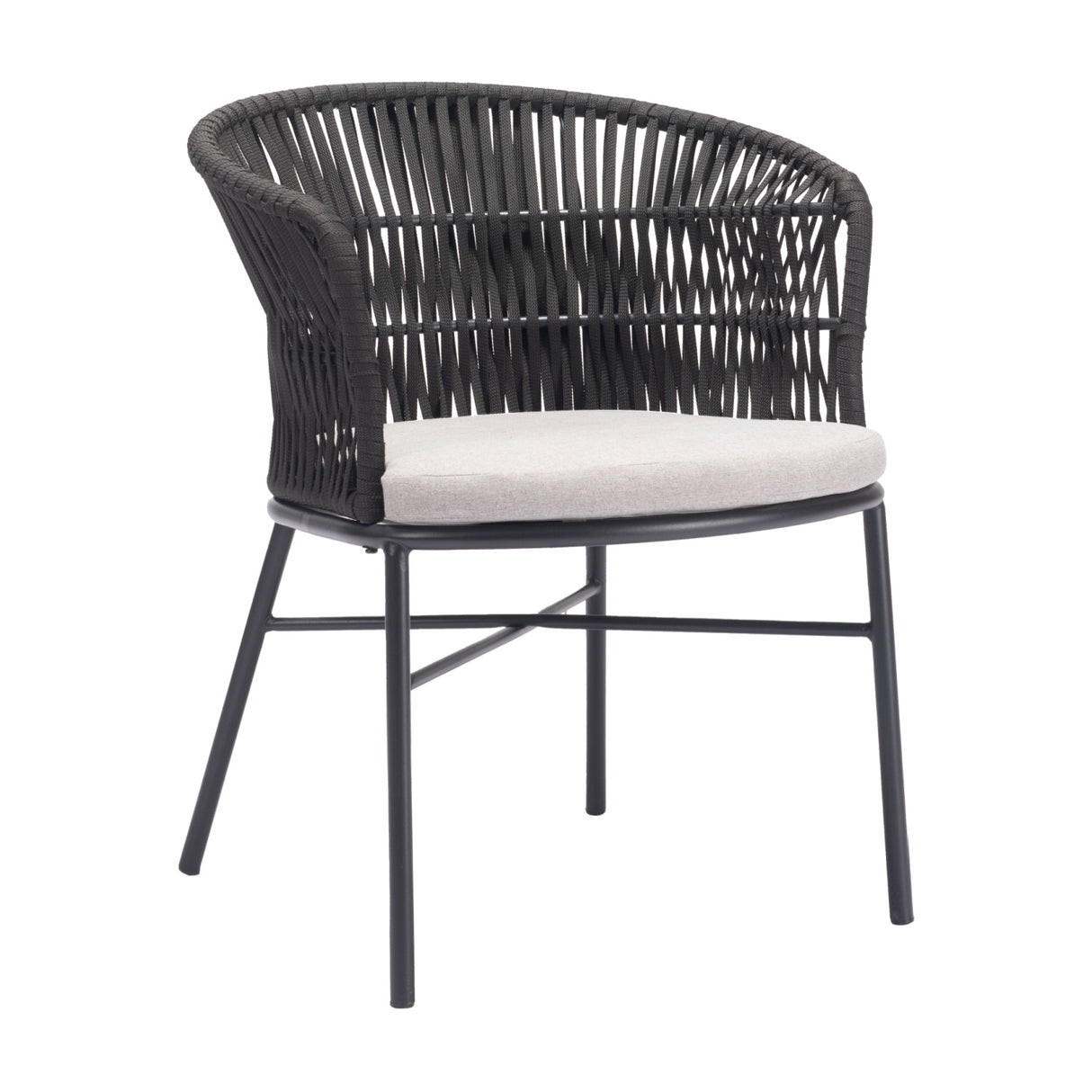 Contemporary Black Outdoor Dining Chairs (2) | Oroa.com