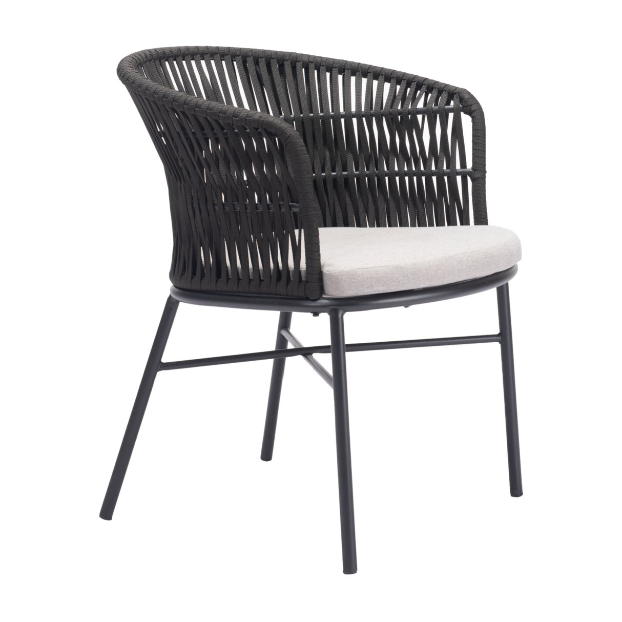 Contemporary Black Outdoor Dining Chairs (2) | Oroa.com