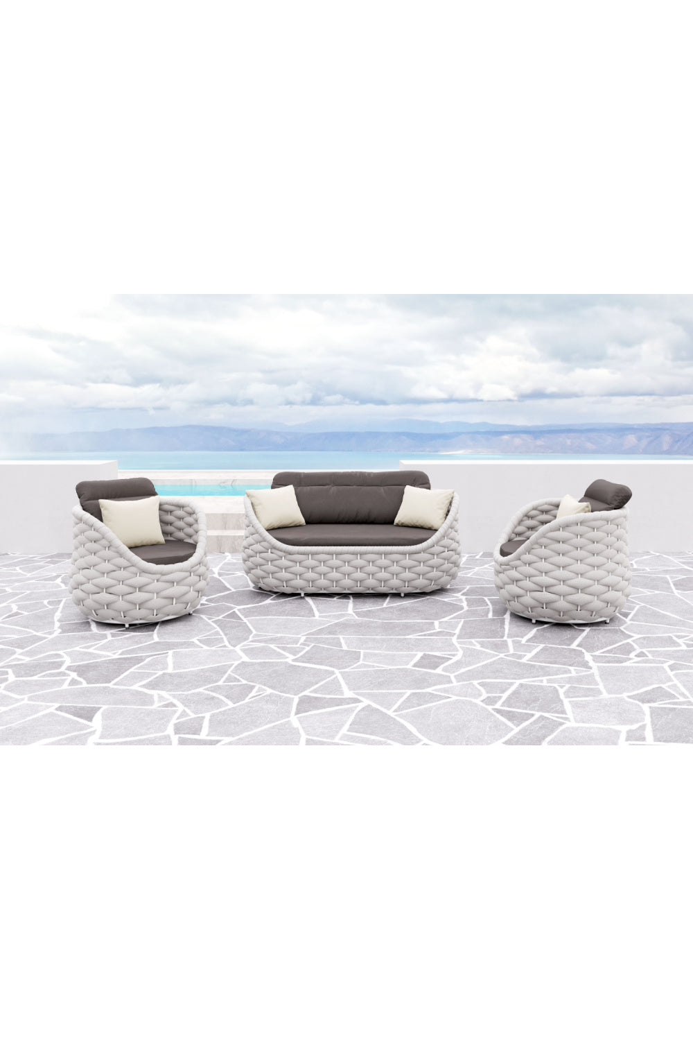 Gray Padded Outdoor Accent Chair | Oroa.com