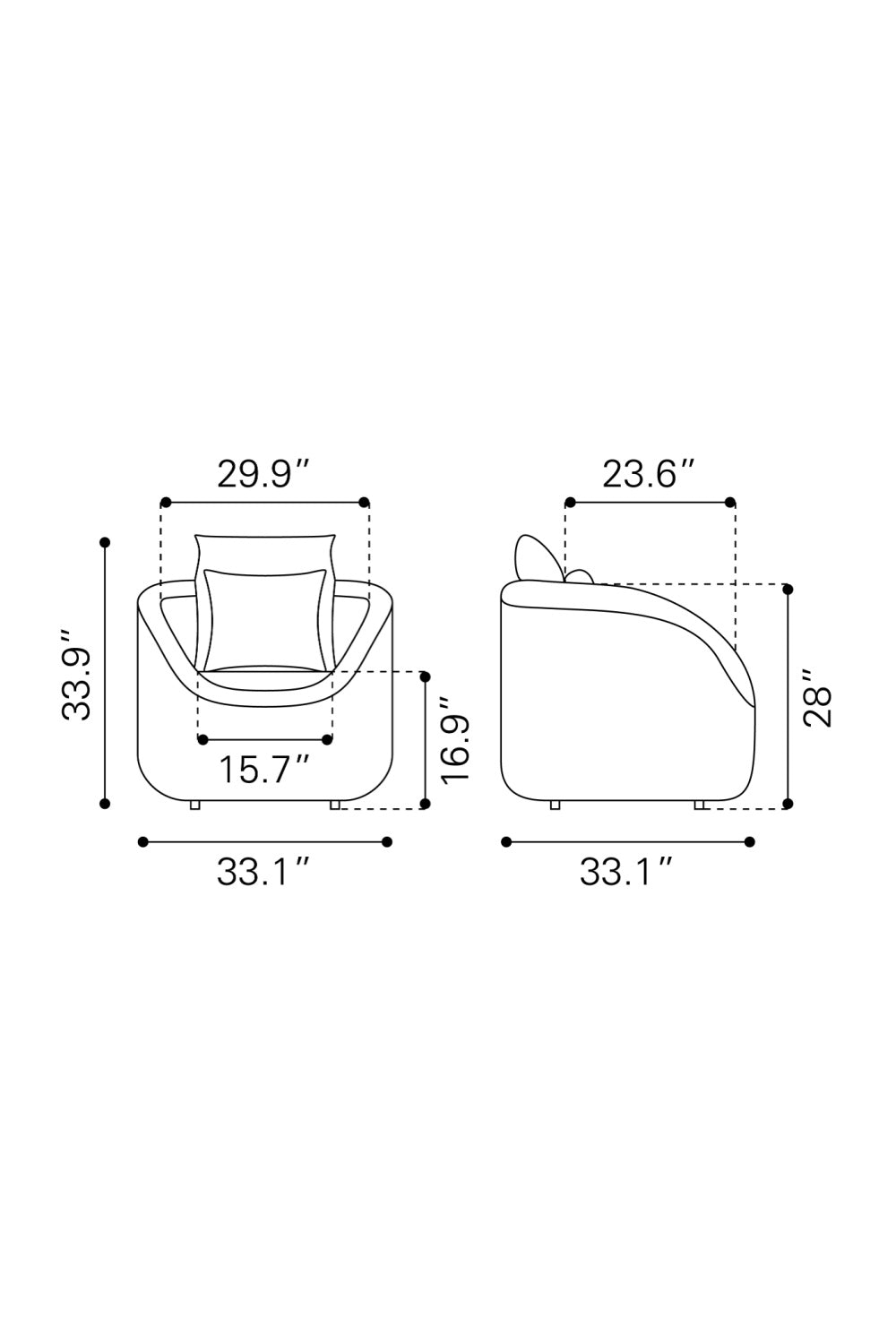 Gray Padded Outdoor Accent Chair | Oroa.com