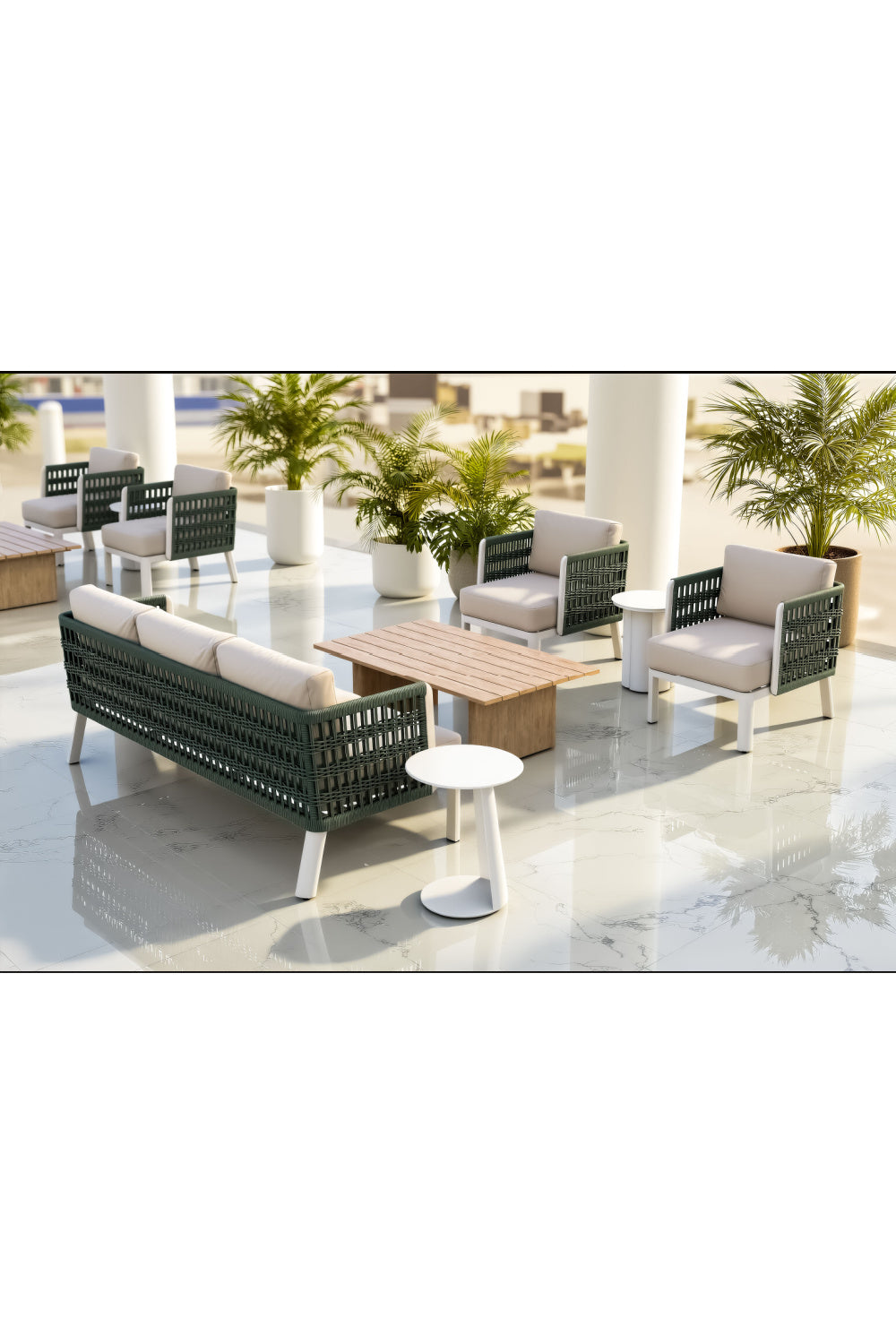 White Olefin Outdoor Lounge Armchair | Oroa.com