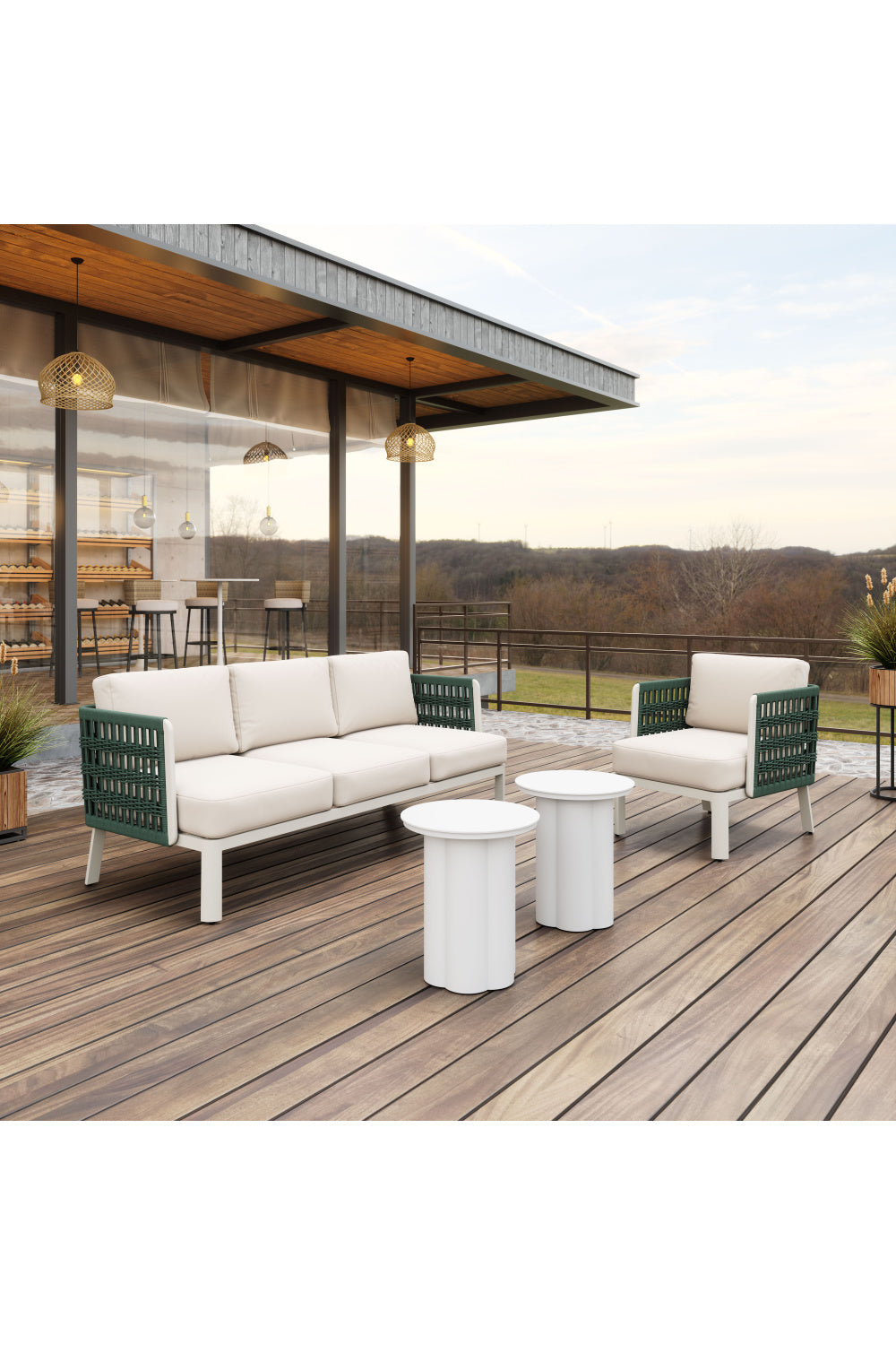 White Olefin Outdoor Sofa | Oroa.com