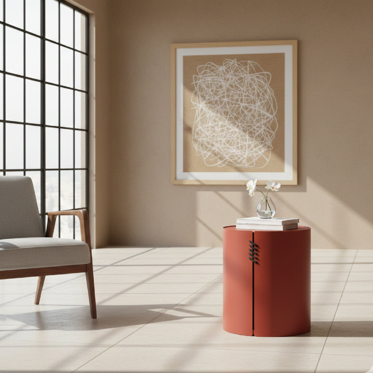 Brown Aluminum Outdoor Side Table | OROA Modern Bayu