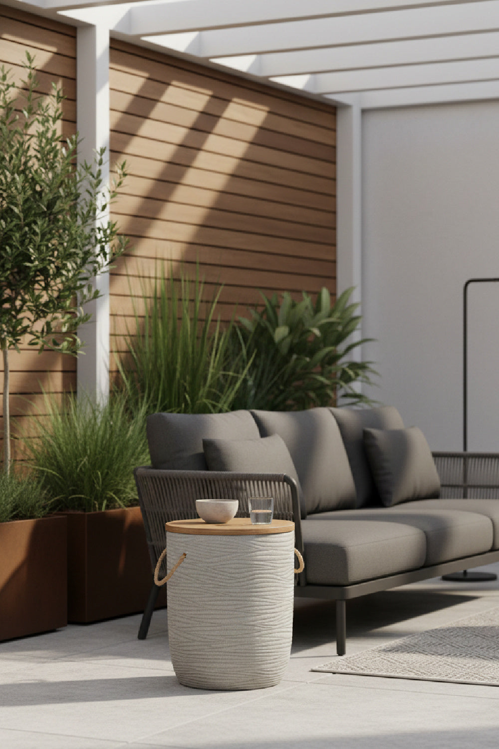 Gray Terrazzo Outdoor Side Table | Oroa.com