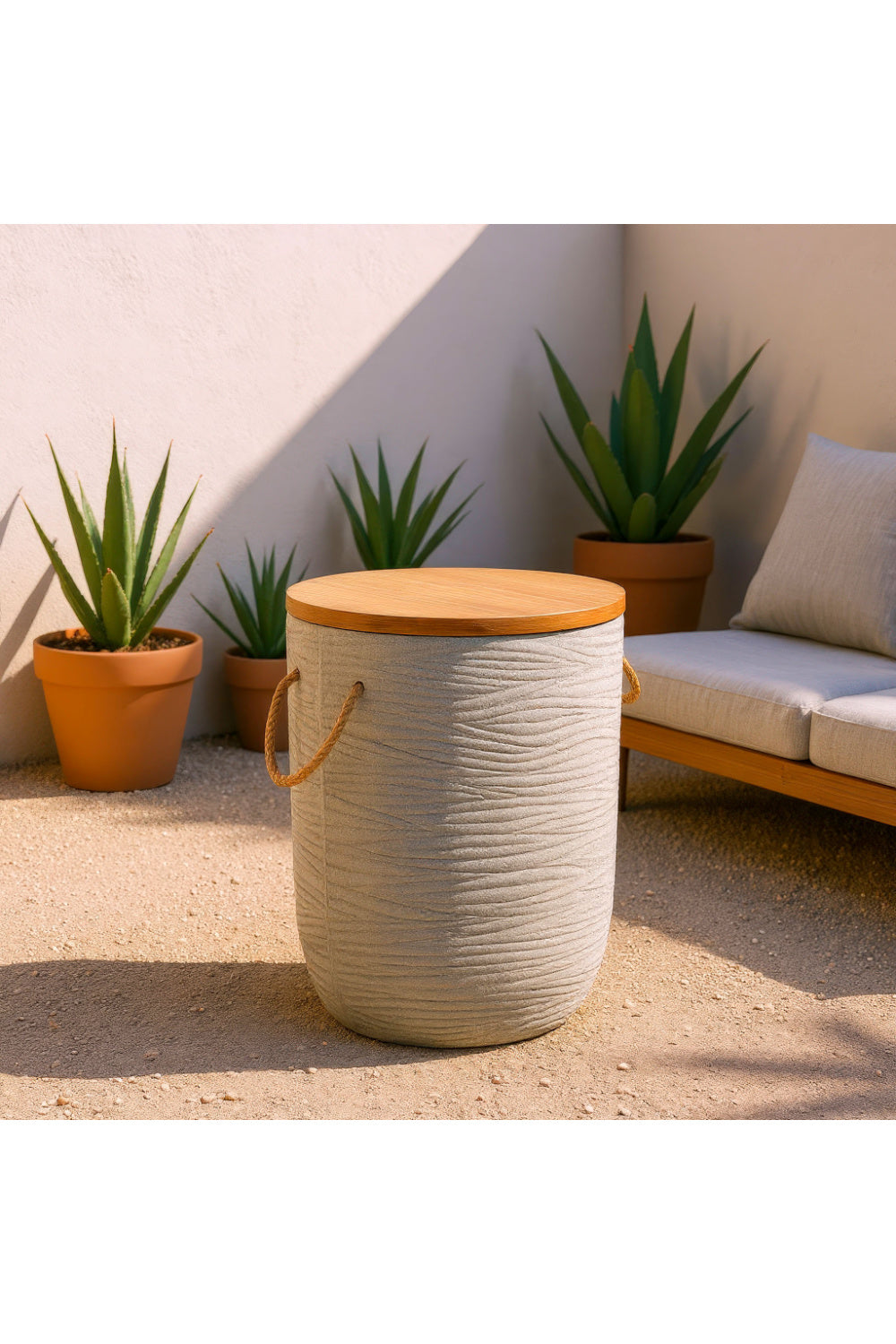 Gray Terrazzo Outdoor Side Table | Oroa.com