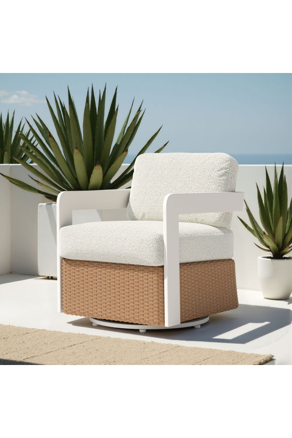 Brown Base Outdoor Swivel Chair | Oroa.com