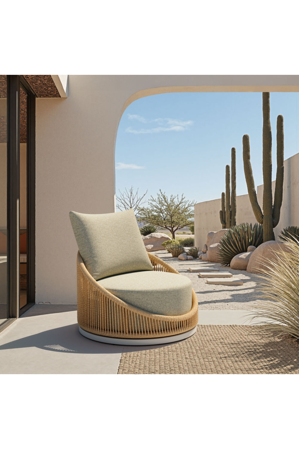 Rattan Weave Outdoor Swivel Chair | Oroa.com