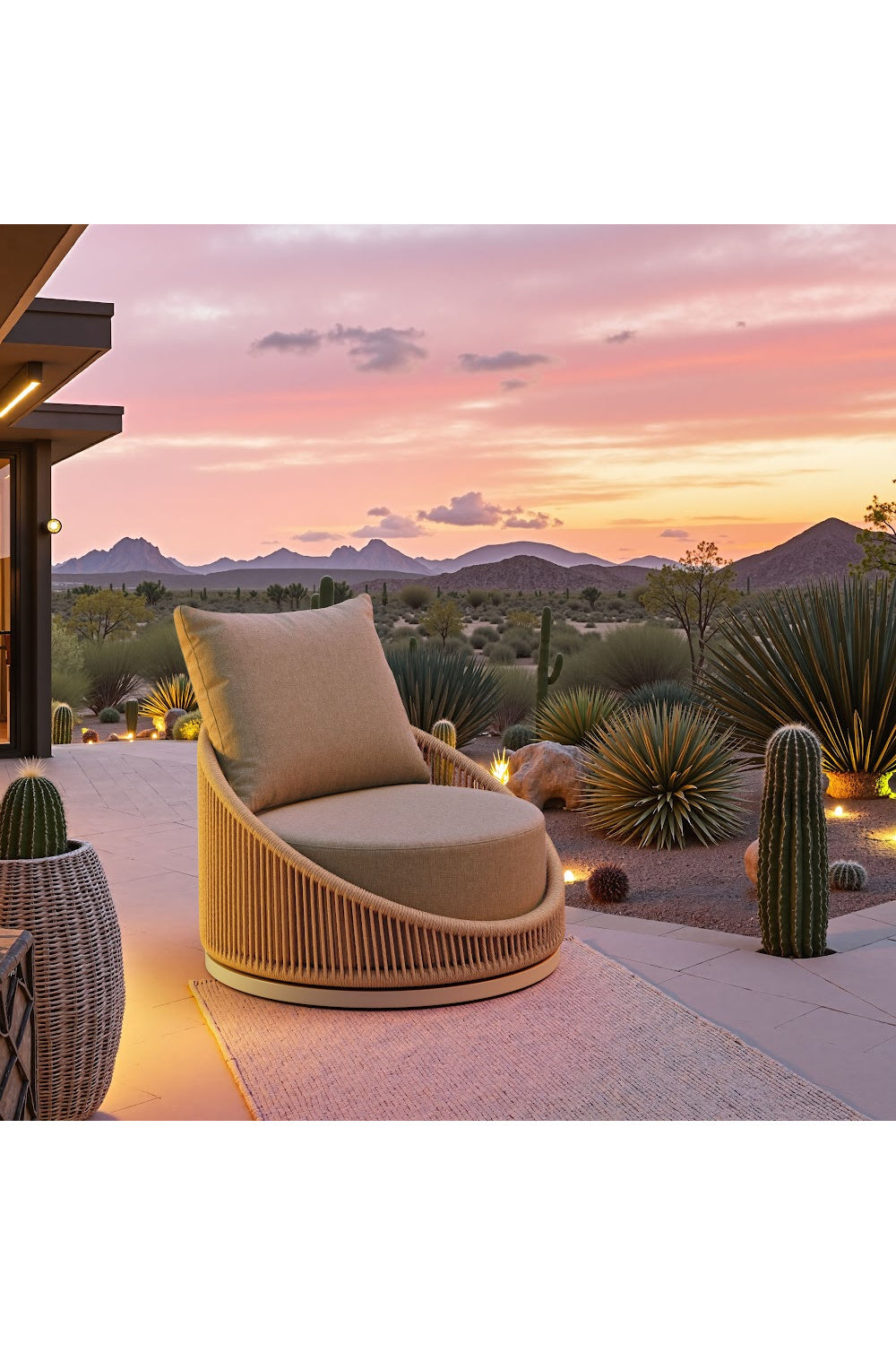 Rattan Weave Outdoor Swivel Chair | Oroa.com