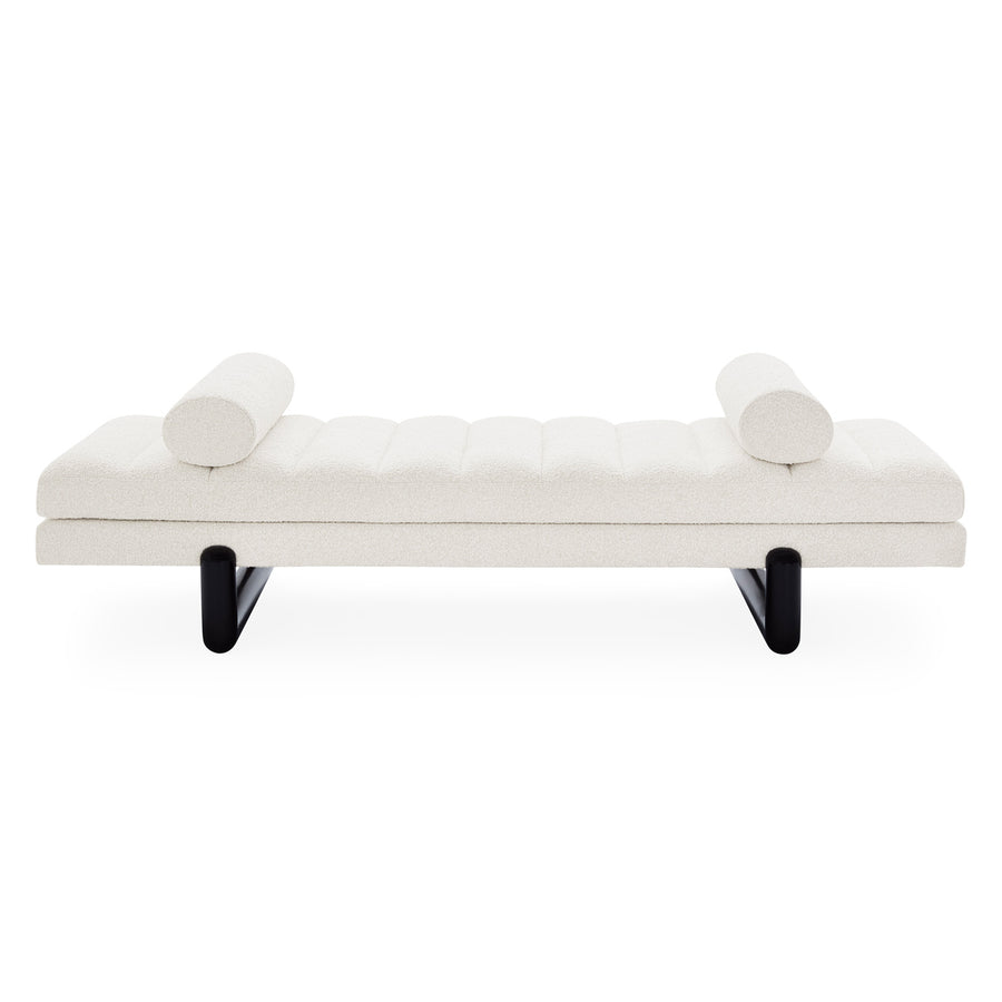 White Channeled Bouclé Daybed | Jonathan Adler Aspen | Oroa.com