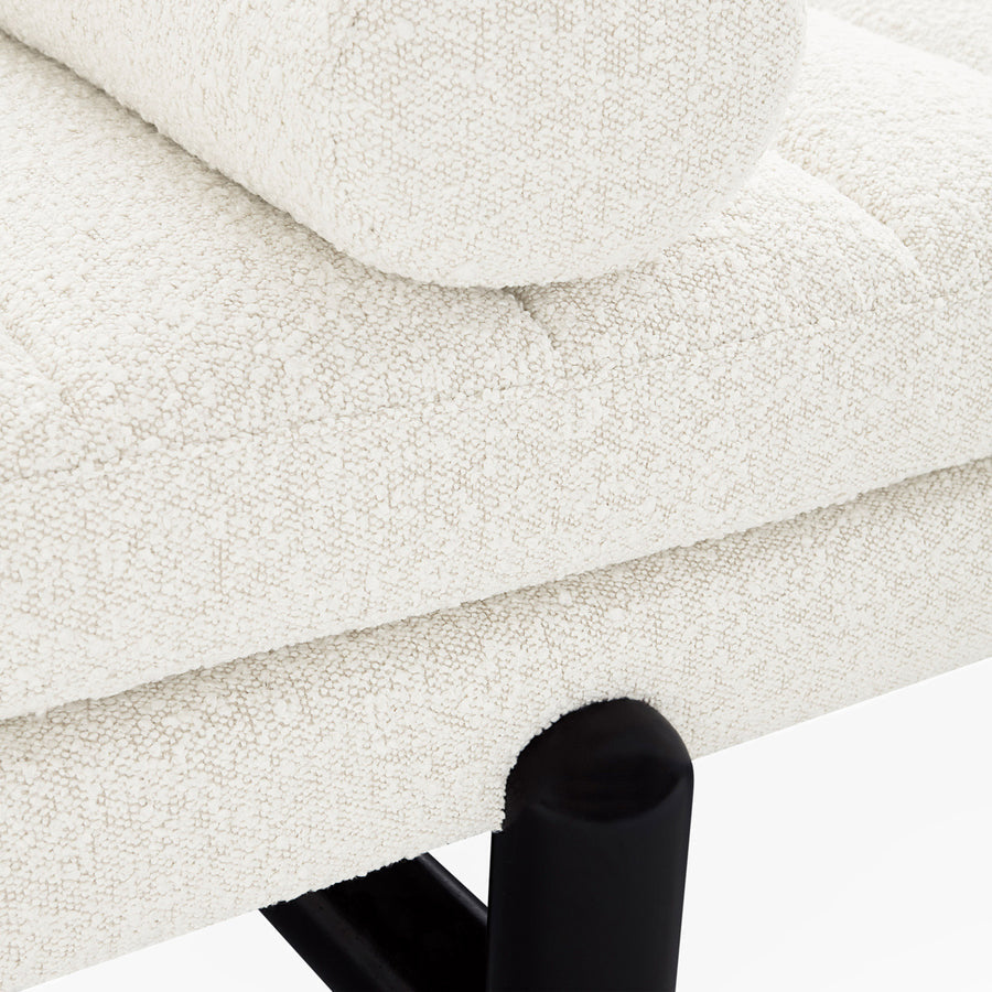 White Channeled Bouclé Daybed | Jonathan Adler Aspen | Oroa.com