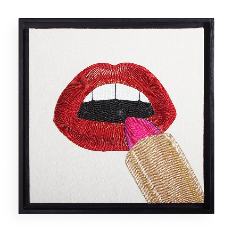 Hand-Beaded Lips Wall Art | Jonathan Adler Lipstick | Oroa.com