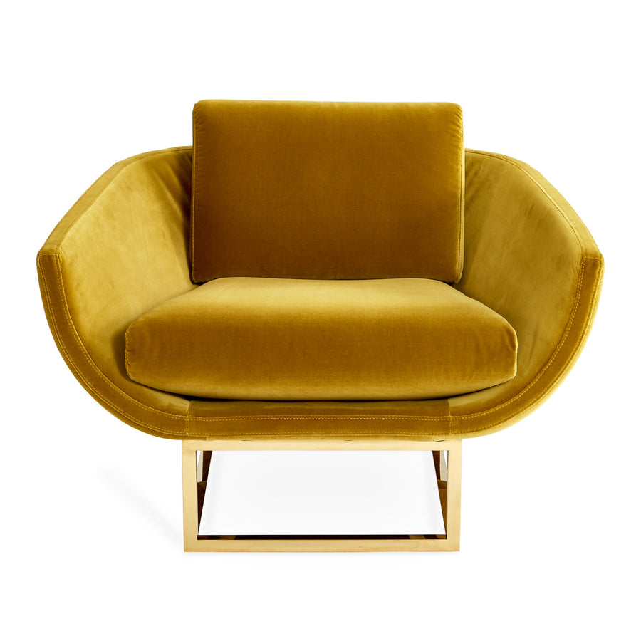 Brass Base Velvet Lounge Chair | Jonathan Adler Beaumont | Oroa.com