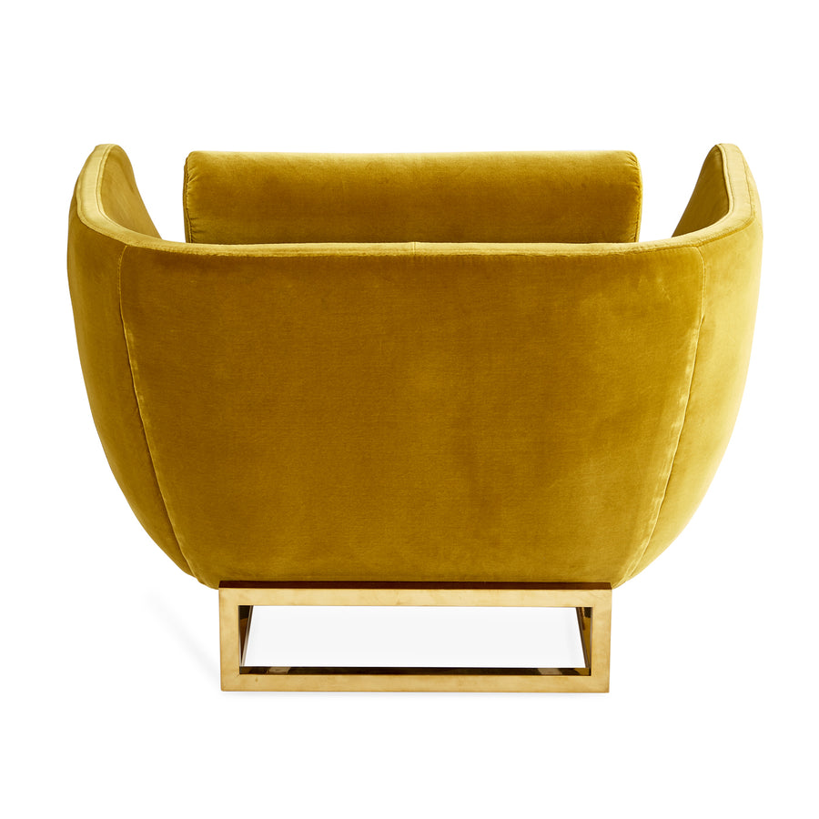 Brass Base Velvet Lounge Chair | Jonathan Adler Beaumont | Oroa.com