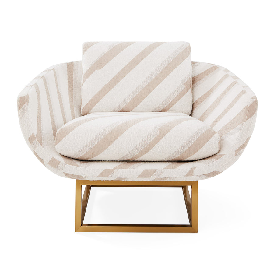 Diagonal Pattern Bouclé Lounge Chair | Jonathan Adler Beaumont | Oroa.com