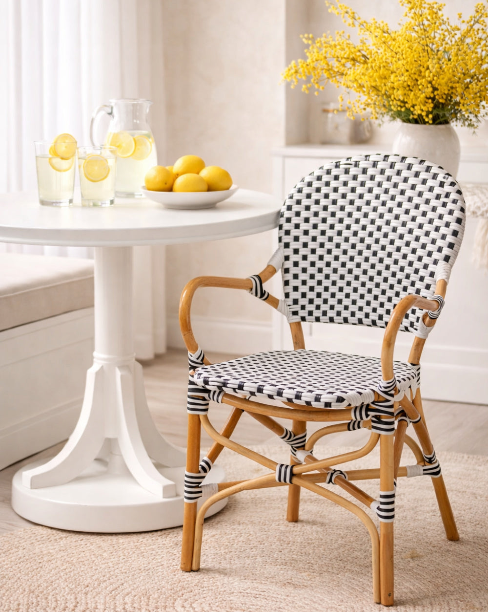 Modern European furniture - White Weaving Indoor Outdoor Bistro Chair - www.oroa.com