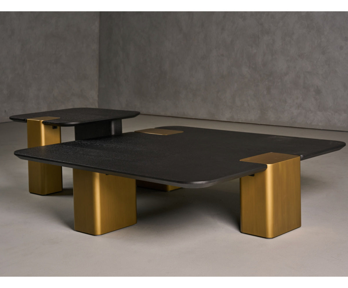 black coffee table - brass finish - www.oroa.com