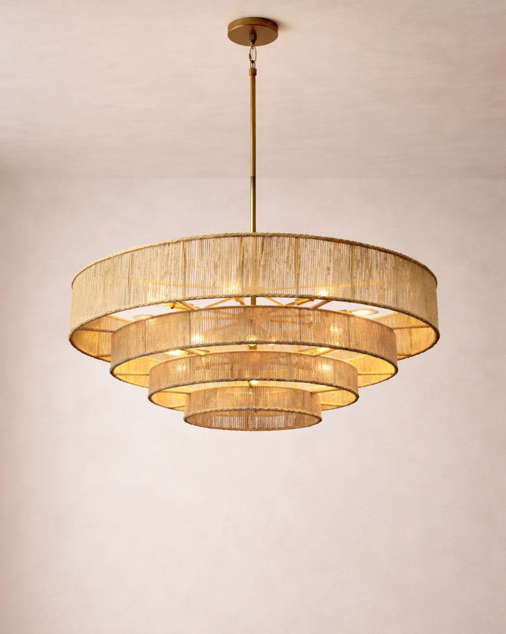 Modern European furniture - 4-Tier Rustic Jute Chandelier - www.oroa.com | Oroa.com