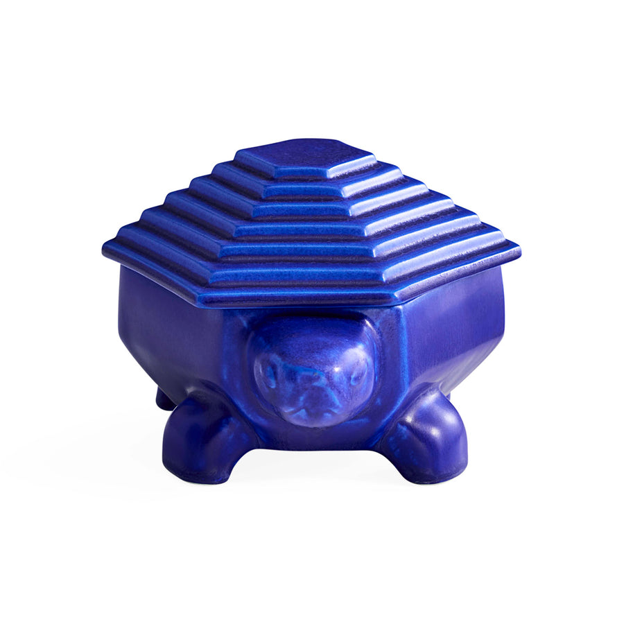 Blue Glazed Stonware Box | Jonathan Adler Cobalt Turtle | Oroa.com