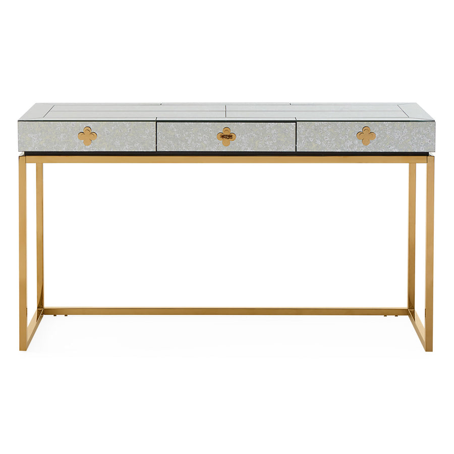 Antiqued Mirror 3-Drawer Desk | Jonathan Adler Delphine | Oroa.com