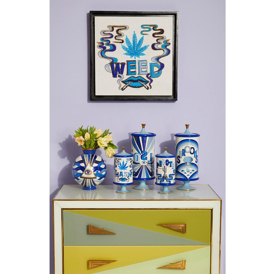 Blue-Toned Porcelain LSD Canister | Jonathan Adler Druggist