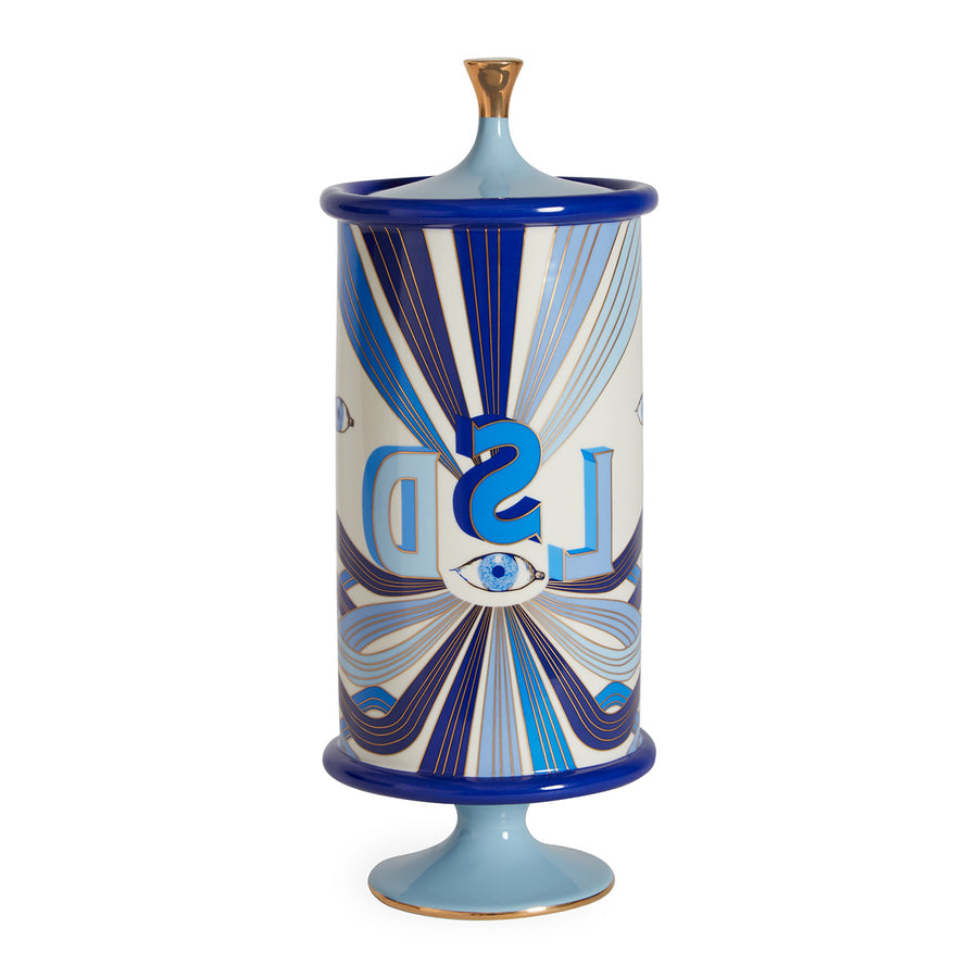 Blue-Toned Porcelain LSD Canister | Jonathan Adler Druggist