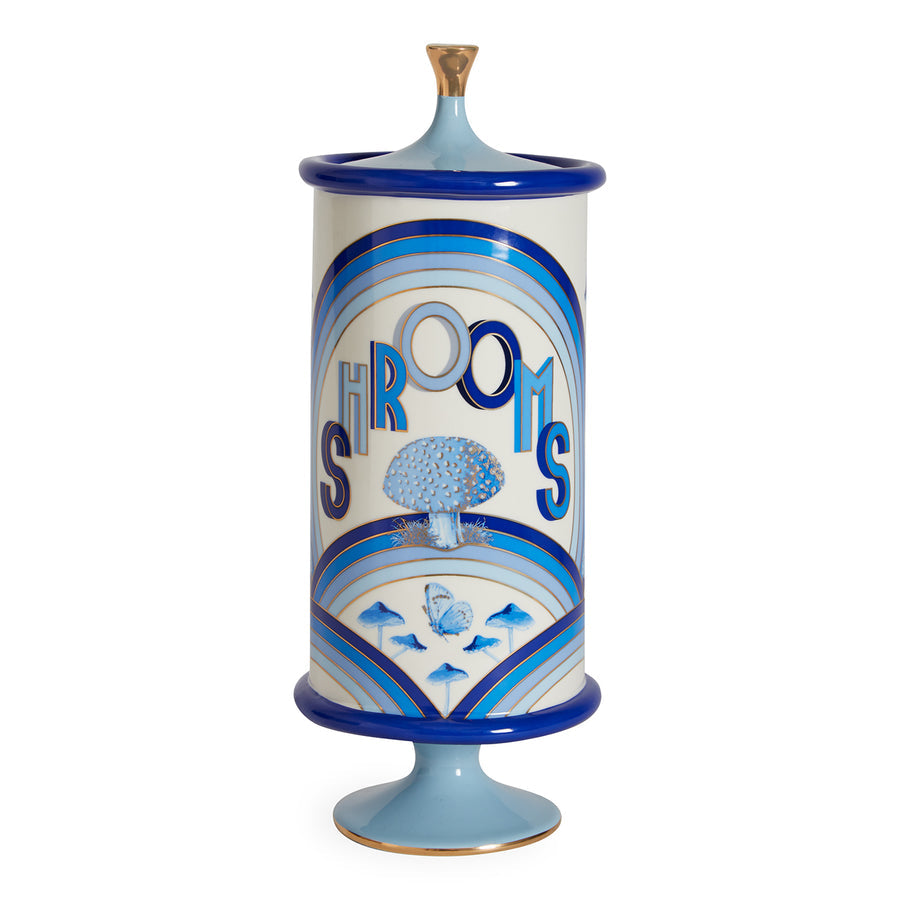 Blue-Toned Porcelain Shrooms Canister | Jonathan Adler Druggist | Oroa.com