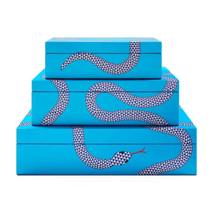 Velvet Lined Blue Lacquer Box S | Oroa.com