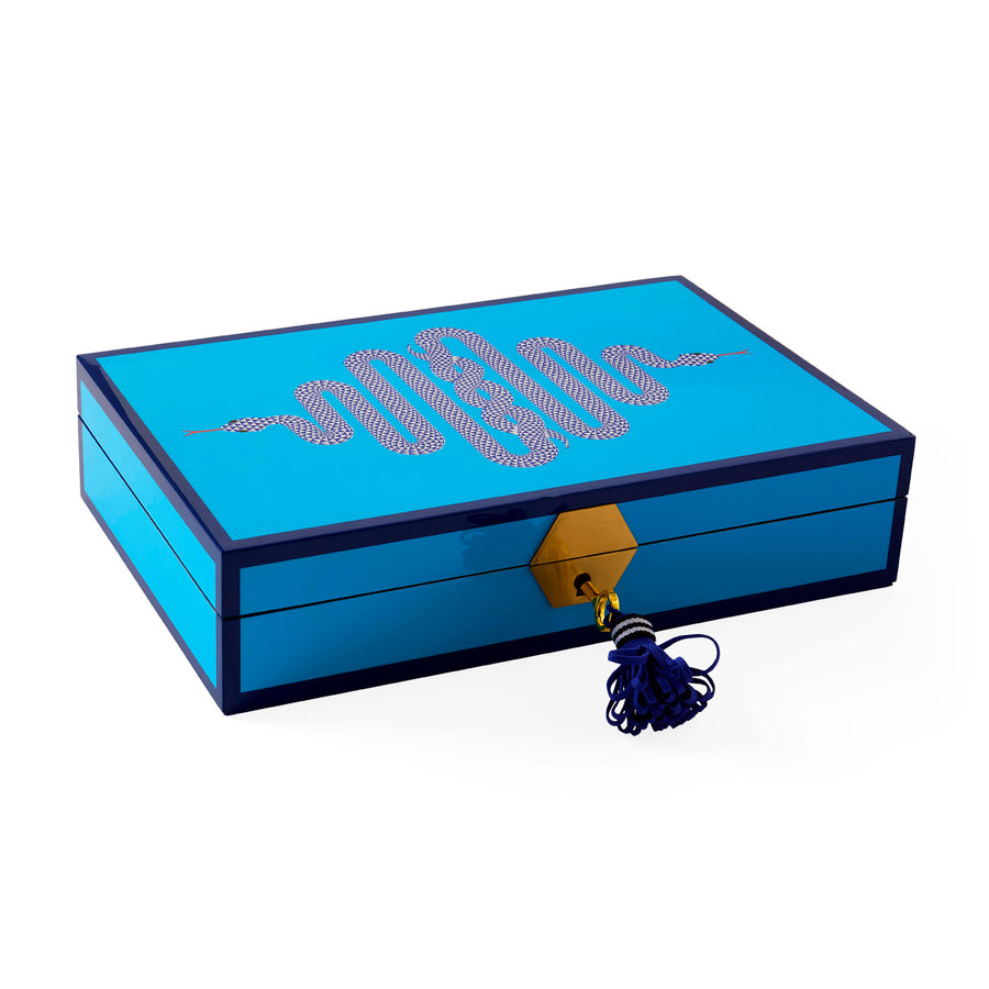 Blue Lacquer Jewelry Box | Oroa.com