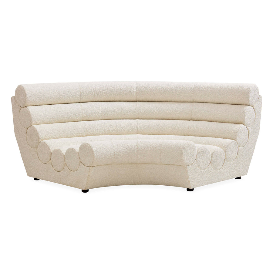 White Bouclé Channeled Corner Sofa | Jonathan Adler Futura | Oroa.com