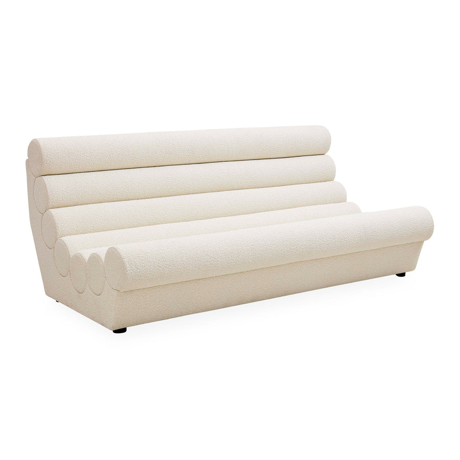 White Bouclé Channeled Slipper Sofa | Jonathan Adler Futura | Oroa.com