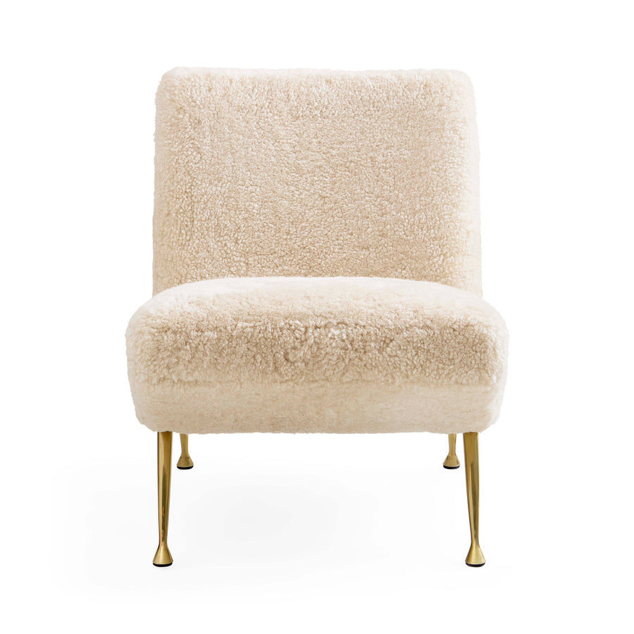 White Shearling Slipper chair | Jonathan Adler Gainsbourg | Oroa.com